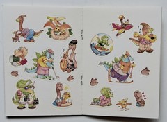 Vintage Funny Dinosaur Stickers NEW Hallmark 4 Sheets + Dover Book 4 Pages 1991