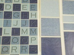 NEW Lot 8 Pkgs Woodstone Alphabet Tile Stickers Blue Green Orange Yellow -F