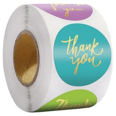 Colorful Thank You Stickers Self Adhesive Label for Business Packaging Envelopes
