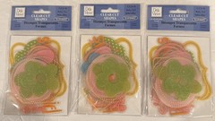 Deja Views Clear Cut Shapes Glitter Accents Baby Girl Scrapbook 3pk