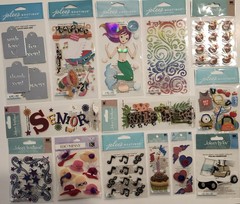 Lot of 14 JOLEE’S BOUTIQUE K&Co Dimensional Scrapbooking Stickers Mix