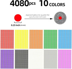 1/4″ Small Colored Dot Stickers 3/8″ & 1/2″ round Circle Stickers Tiny 10 Colors