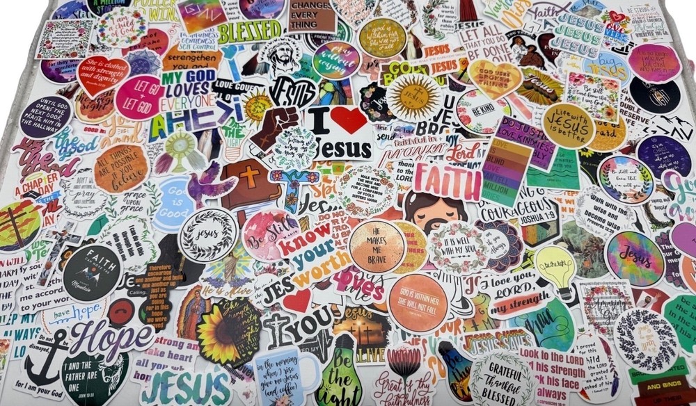 20 Christian Bible Stickers Religious Faith Jesus God Decals Laptop Journal NEW