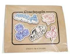 Coachtopia Sticker Set in Leather 5 Piece Cloud Multi Adhesive New in Package