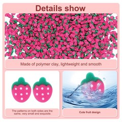 Polymer Clay Slices, 100g Strawberry Pink Slice Fruit Art Slices, Pink