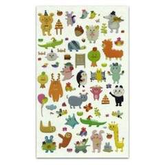 CUTE ANIMAL FRIENDS Cartoon Sloth Rabbit Cow Bear Epoxy Craft Scrapbook Sticker