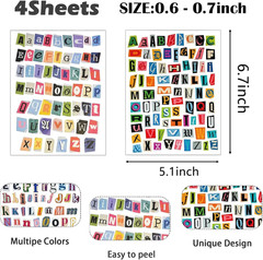 Vintage 287PCS Alphabet Letter Stickers for Scrapbooking and DIY Crafts