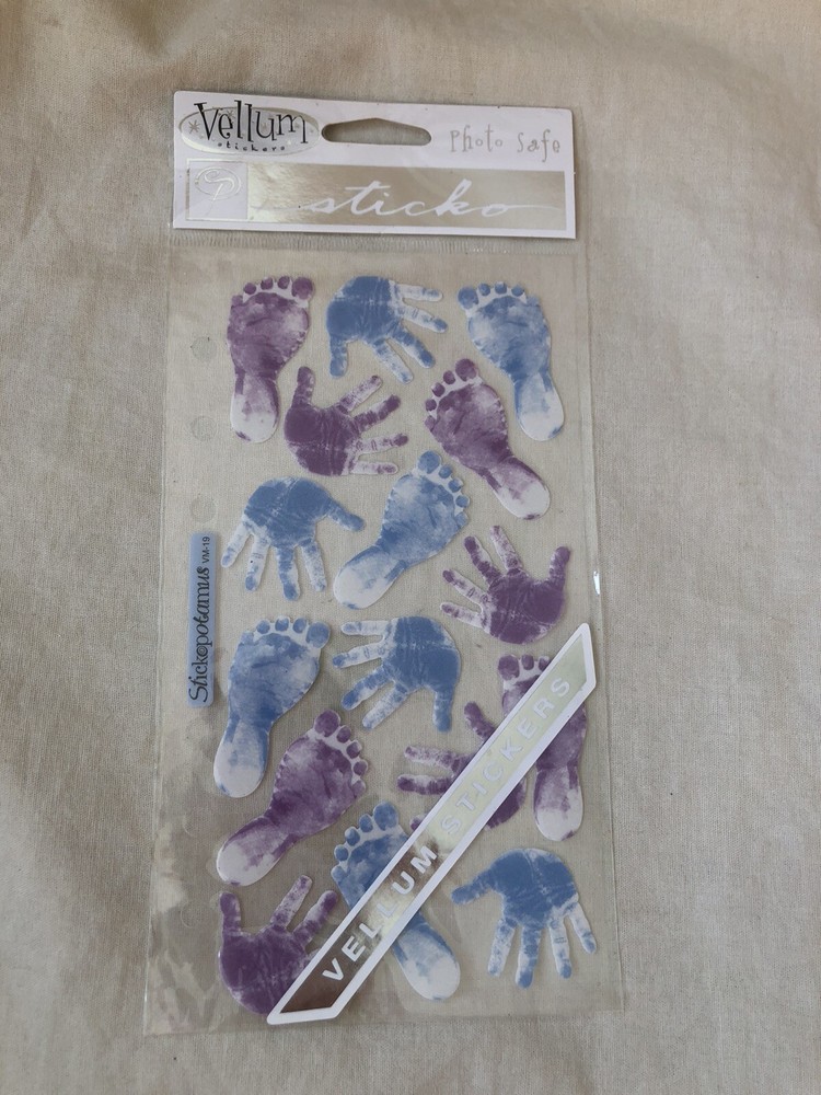 Sticko Stickopotamus Velum Stickers Baby Boy Prints Hands and Feet SP-VM-19 New
