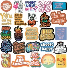 200Pcs Inspirational Motivational Vinyl Stickers for Water Bottles Laptop DIY