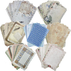 75 Sheets of Scrapbook Paper, Lace Edged Vintage Journaling Scrapbooking&Mesh T