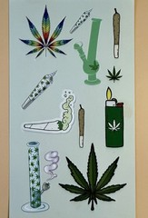 43 Pcs 420 themed junk journal/scrapbooking kit