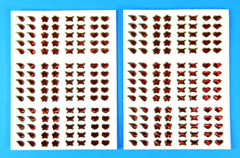 Gold Lined Red Gem Hearts Stars Butterflies Micro Sticker Sheets Set Of 2