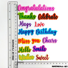 12 * Common English Words Die Cuts Scrapbooking Card Making Embellishments