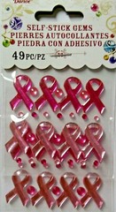 Clearance Awareness Ribbon Self-Stick Gems Embellishments 49 Pcs Darice NIP