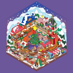 Christmas Market Scene Sticker Craft Lovers Stickers Adult Relief Stress Gift