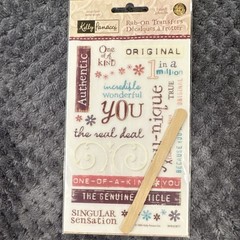 Kelly Panacci Multicolor Rub-On Transfers Words & Phrases Lot of 3 RMKSCBT10