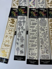Lot of 48 Foil Textured Metallic Sticker Sheets Class A’ Peels Variety of Design