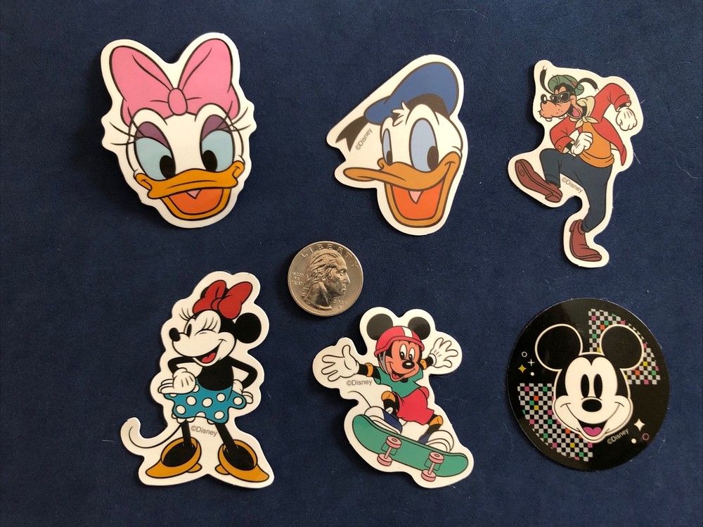 Disney Stickers – Mickey Mouse and Friends Lot of 6 Stickers. – New