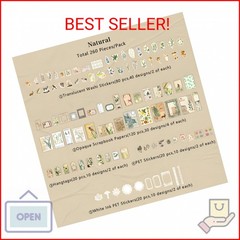 Teniinet 260 PCS Vintage Scrapbooking Supplies Aesthetic Journaling Kit,Large Co