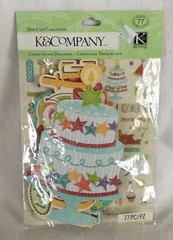 NEW K&Company Die Cut Cardstock – Confetti Birthday – 77 Pieces