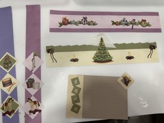 Holiday gathering/victorian Christmas Premade Scrapbook Borders W/ CM Products
