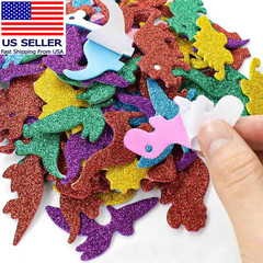 160 Pieces Glitter Dinosaur Foam Stickers Self Adhesive Foam Stickers for Craft