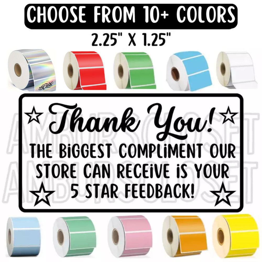 THANK YOU STICKERS 2.25″ LABELS SEALS SMALL BUSINESS SHIPPING SCRATCH RESISTANT