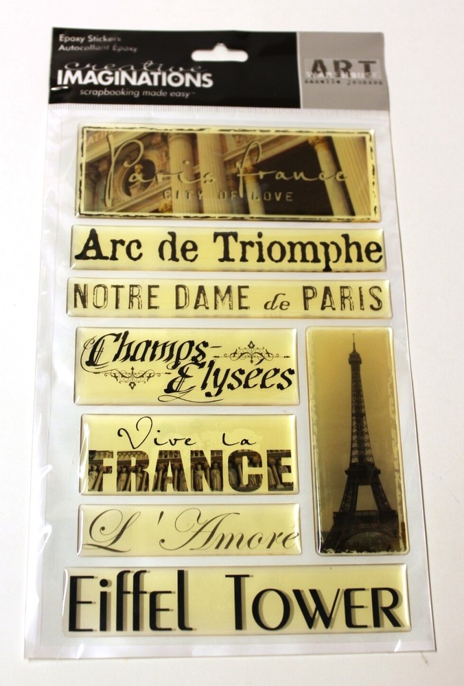 Creative Imaginations Scrapbooking Epoxy Paris France Stickers