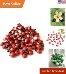 Enchanting 100 Mini Ladybug Stickers – Wooden, Self-Adhesive Garden Accents