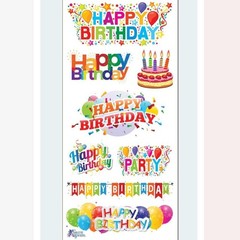 Violette Stickers – Happy Birthday – 1 Colorful Rainbow Sticker Sheet – Crafts