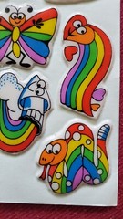 Vintage 80s! Russ Puffy Stickers- Rainbow, Star, Heart, Bird, Butterfly, Retro