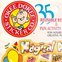 Vintage Okee Dokee Sticker Co Sticker Packs Lot Reusable Stickers Activity Board