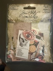 Tim Holtz Idea-ology Halloween Gothic Ephemera Pack 124 pcs + Apothecary Bottles