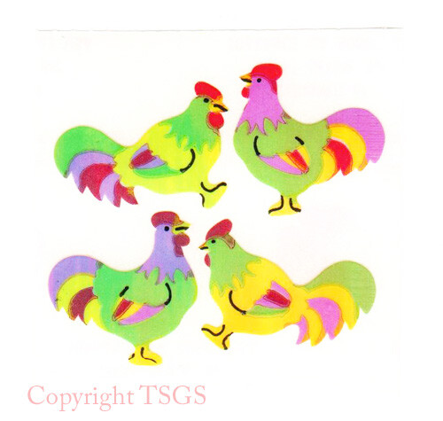 Vintage 80’s Great Seven 7 PEARLY Roosters Sticker Mod