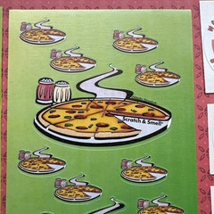 vintage 80s 90s + scratch & sniff PIZZA Stickers Sandylion Mark 1 Trend CTP Lot