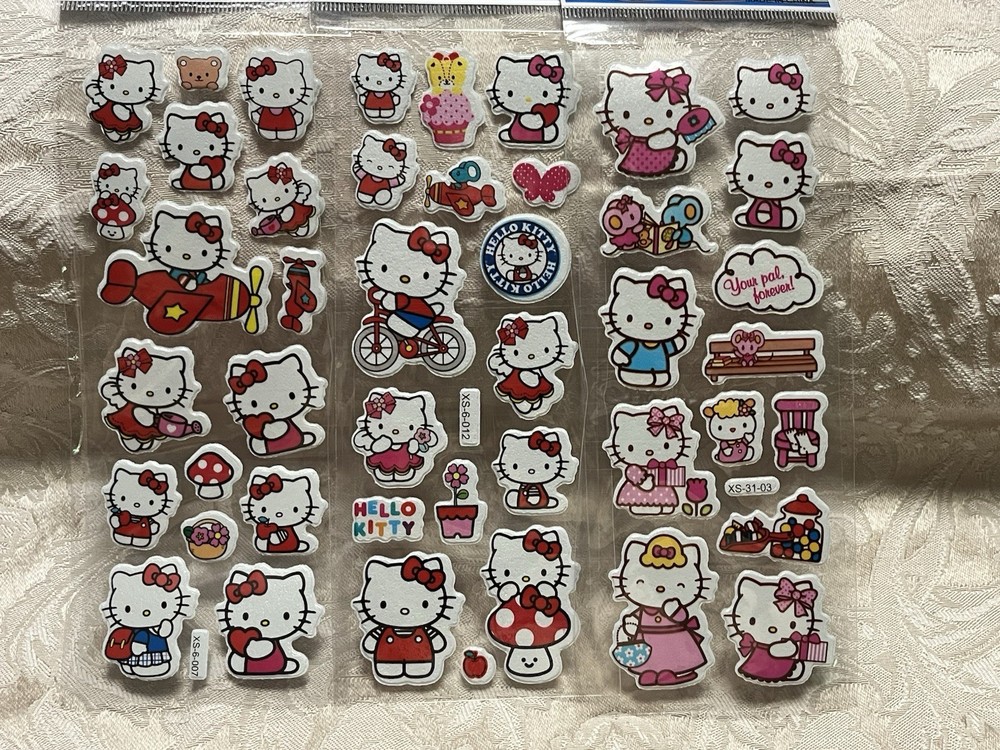 Retro Vintage Look Hello Kitty 3D Bubble Puffy Stickers 3 sets (#43)