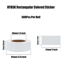 Hybsk 1×2 Inch Color-Coding Labels Rectangle Inventory Organizer Identification