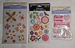 (6) DIMENSIONAL PAISLEY FLOWERS STICKERS LOT OF 6 PACKS BY MISS ELIZABETH’S