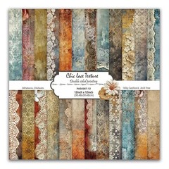 Vintage Lace Scrapbook Paper Pad 12×12 24 Sheets Coffee Floral Cardstock DIY