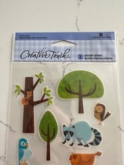 American Greetings Creative Touch Forest Trees Raccoon Owl Squirrel Scrapbooking