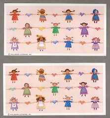 Vintage Dolls & Hearts Stickers, Hallmark Total of 42, Heartline Scrapbooking