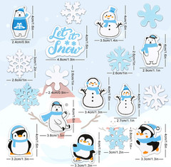 500Pcs Winter Foam Stickers – Snowflake, Snowman, Penguin, Bear Decals