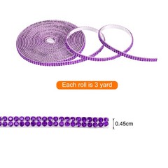 0.2 Inch Self Adhesive Rhinestone Strips 3 Yard for Crafts,Fantasy Purple