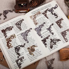 96 Pcs Vintage Corner Aesthetic Stickers Decorative Cover Book Scrapbooking C…