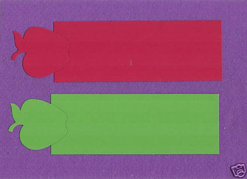 BOOKMARK APPLE die cuts scrapbook cards
