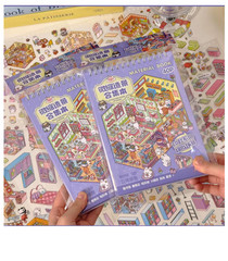 3D Miniature Diorama Sticker Book Cute DIY Scenery Town Scrapbooking Journal