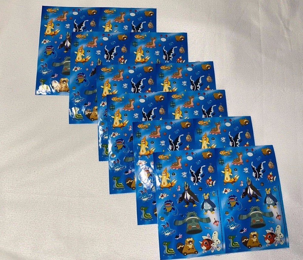 Sandylion Stickers Pokemon lot of 4 SHEETS 8 X 6