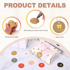 100 Pcs 1 Inch Handmade Gift Tags Round Paper Labels with String Brown