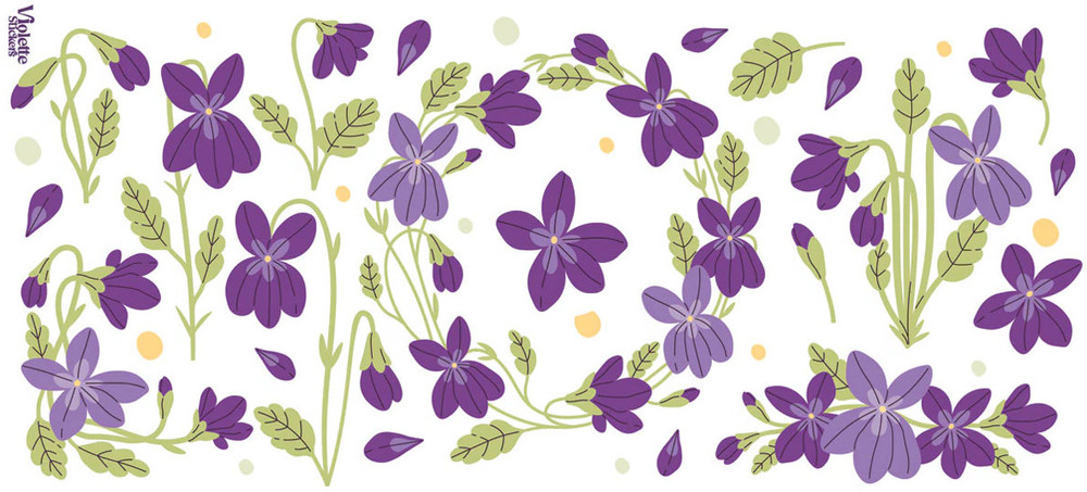 Violette Stickers Violet Garden Flowers Craft Planner Supply Scrapbook