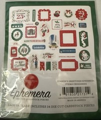 Carta Bella SEASON’S GREETINGS Ephemera Pieces~NICE~Quick Ship!